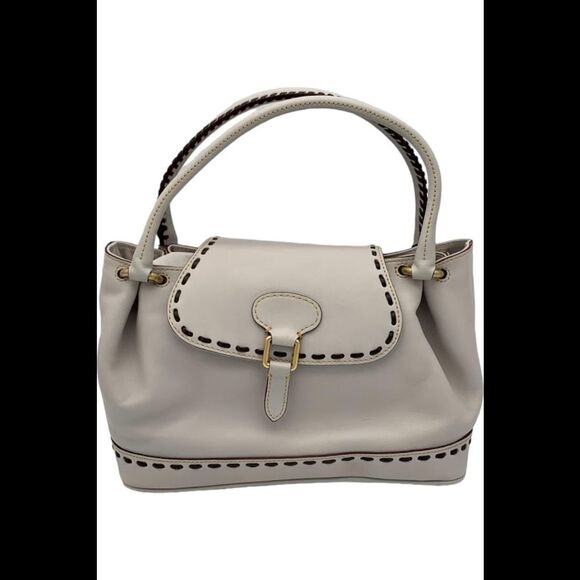 Dooney & Bourke Handbags - Dooney & Bourke Florentine Leather Satchel Ecru